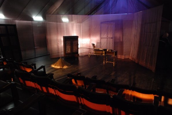 The audience sat inside the 'house' with me, at Vitalstatistix Theatre Company July 2011